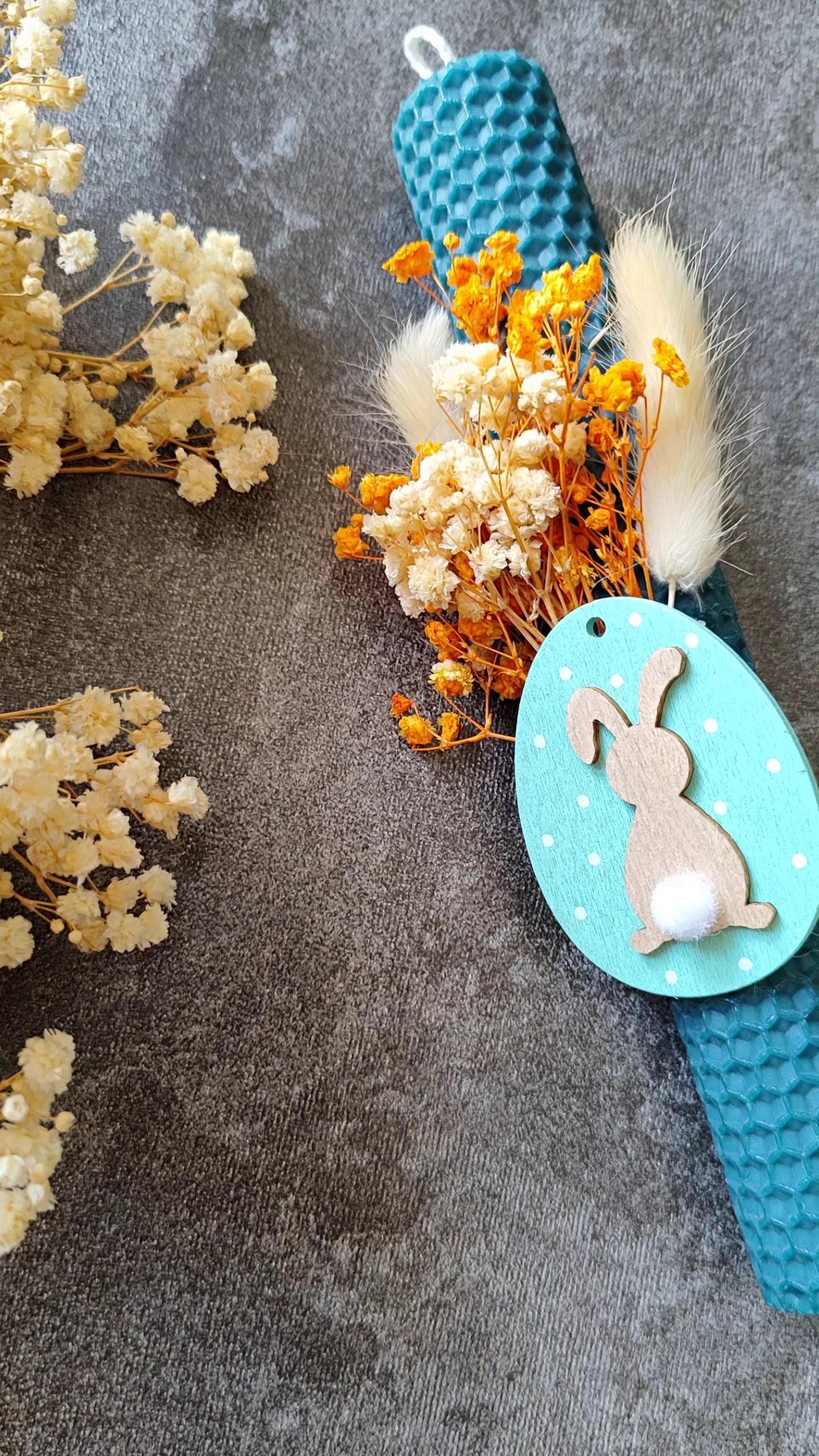 Λαμπάδα μελισσοκέρι/μπλε